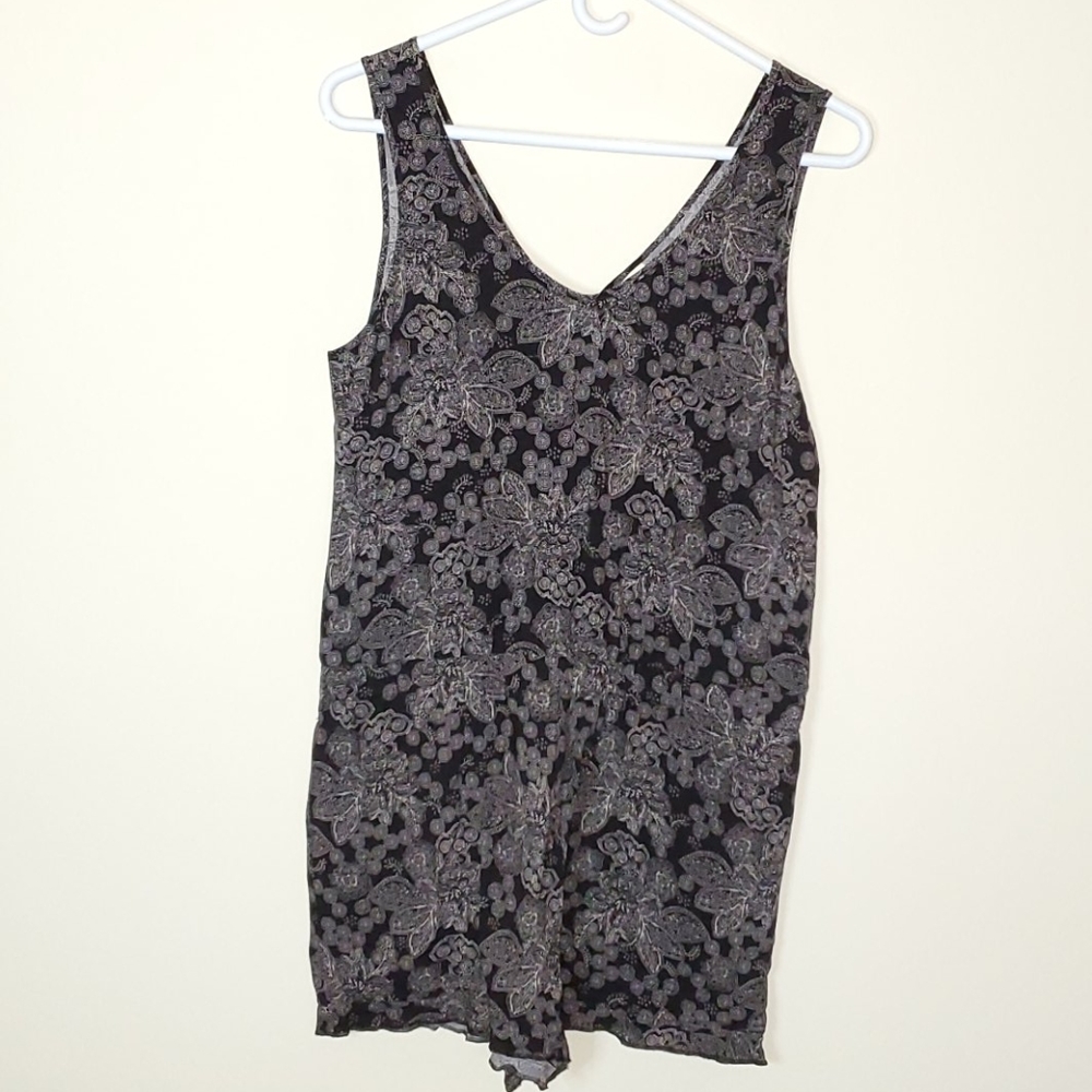 Wild Pearl Floral Print Sleeveless Romper, M